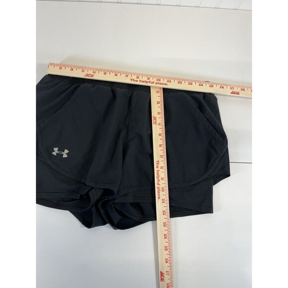 Under Armour Running Shorts. Black.Womens Sz Large Heat Gear. Loose Fit. Pockets - Picture 8 of 8